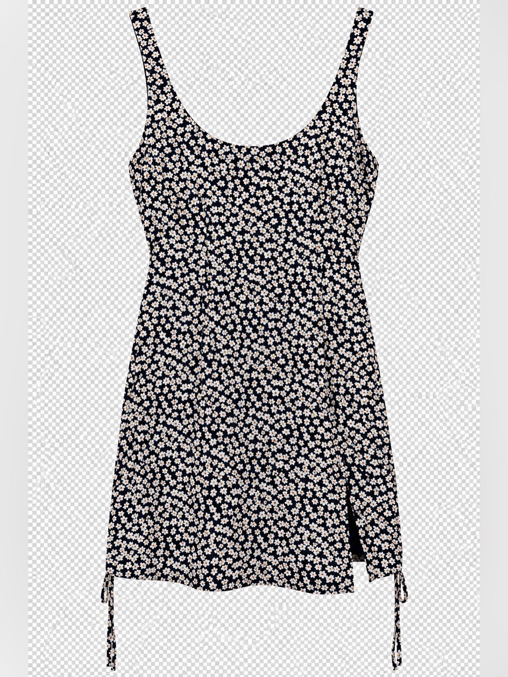 Abercrombie & Fitch Black Mini Dress with Cream Daisy Print